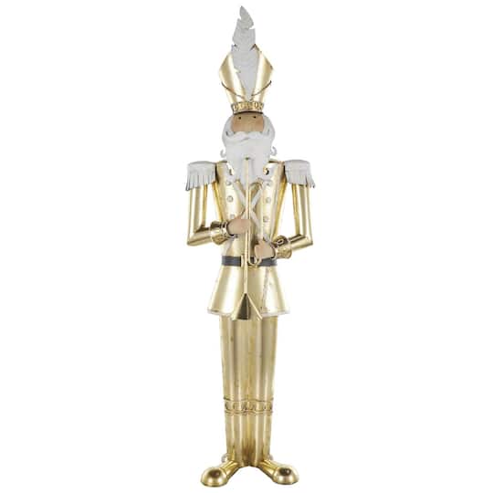 40" Gold Nutcracker Standing Metal Sculpturee